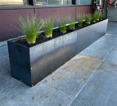 corten steel box planters|rectangular metal planter box.